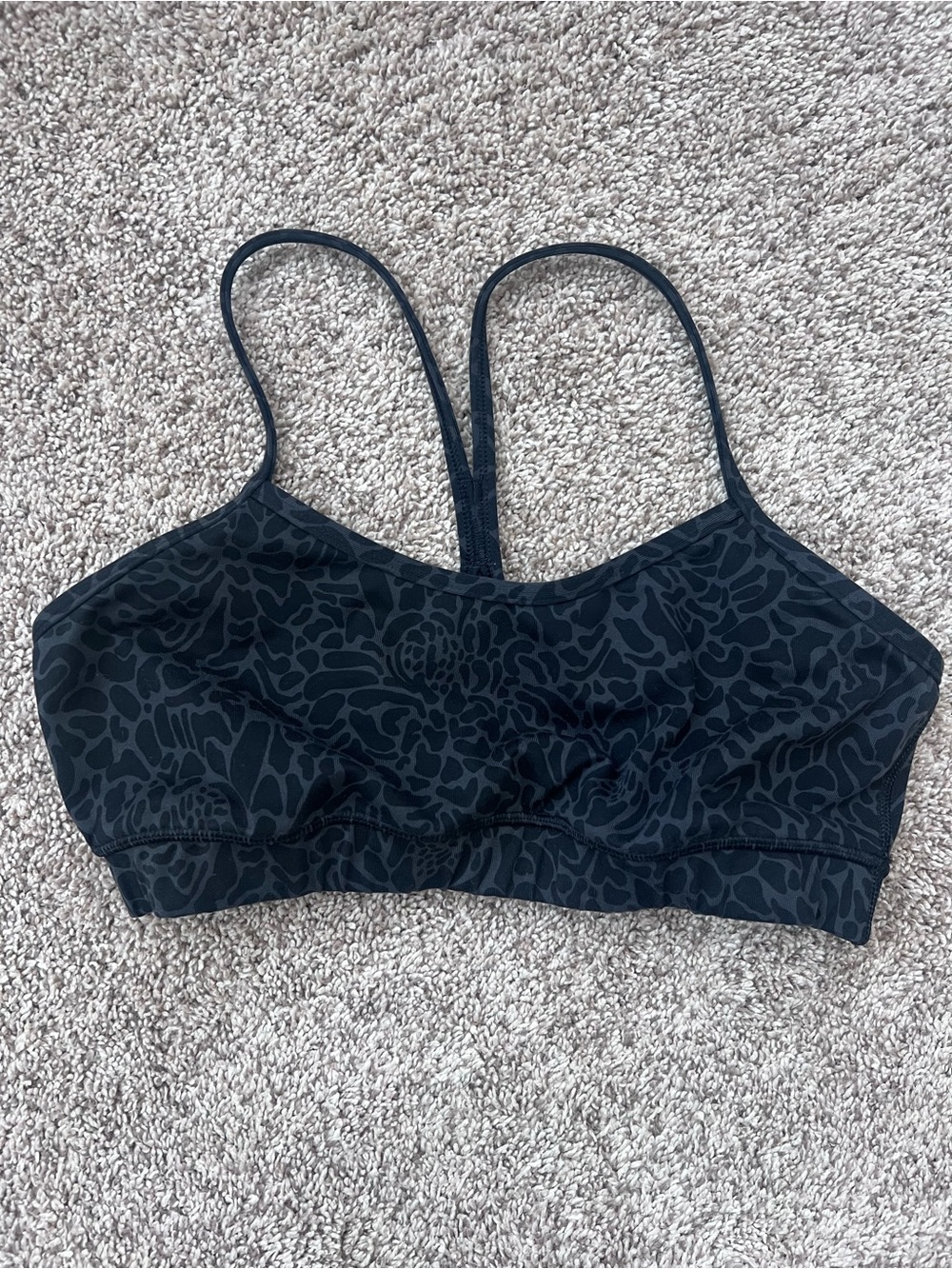 lululemon athletica Black Printed Slim-Strap Bralette